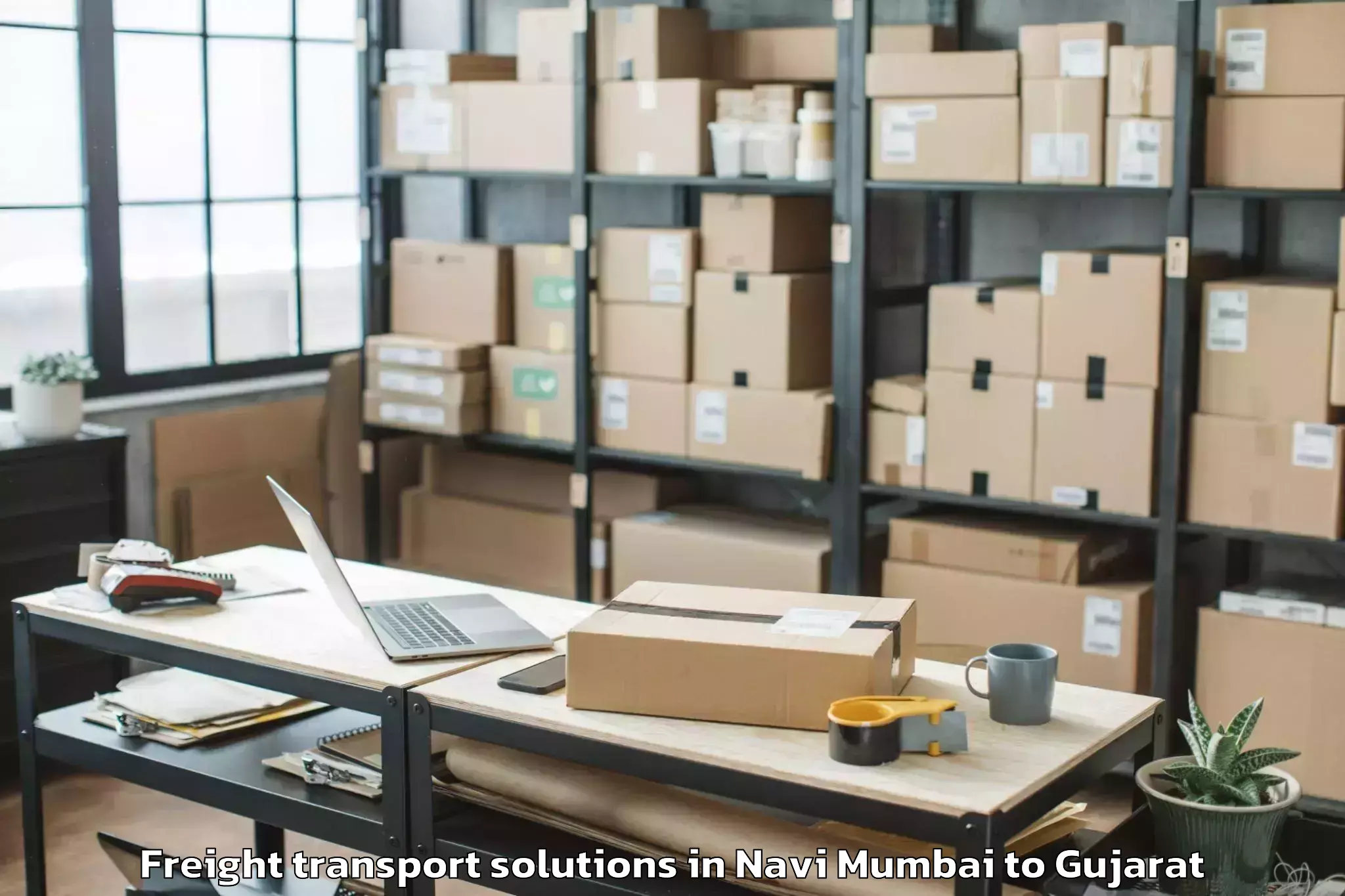 Book Navi Mumbai to Jhagadia Freight Transport Solutions Online